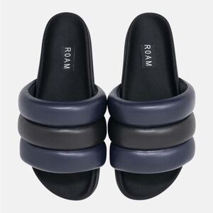 Roam The Puffy Slide Sandals Navy & Black